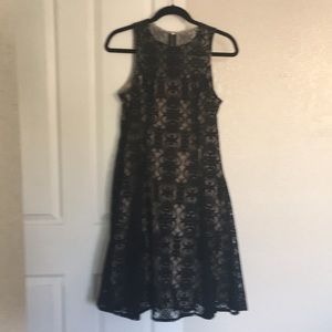 Black lace dress with nude lining